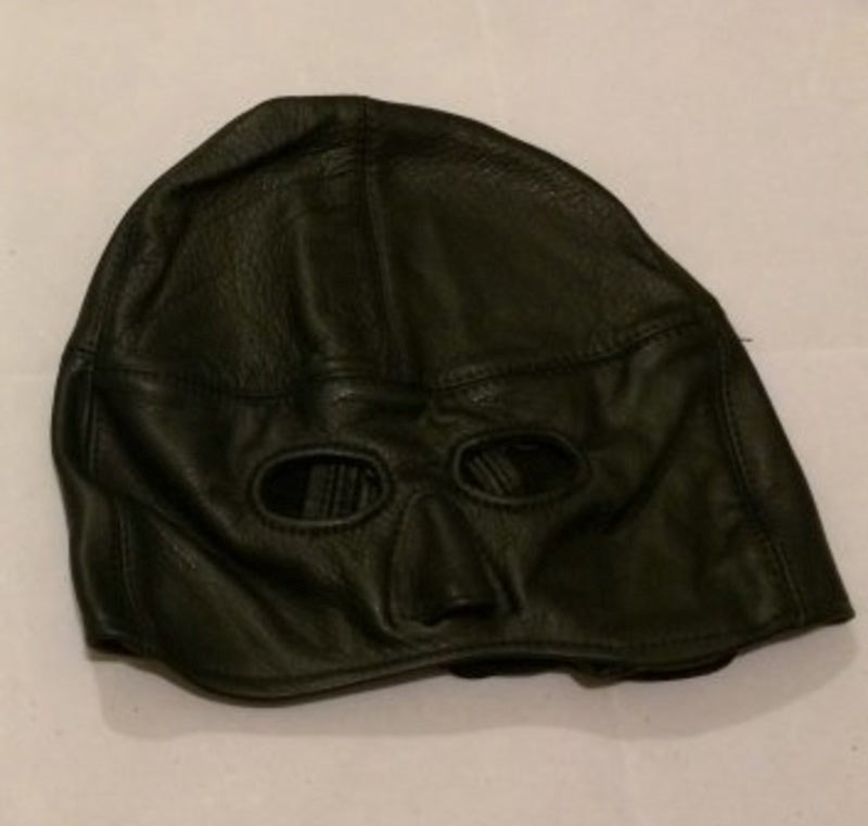 Leather Addicts Bondage Hood with Open Chin Leather - - Bondage Hoods