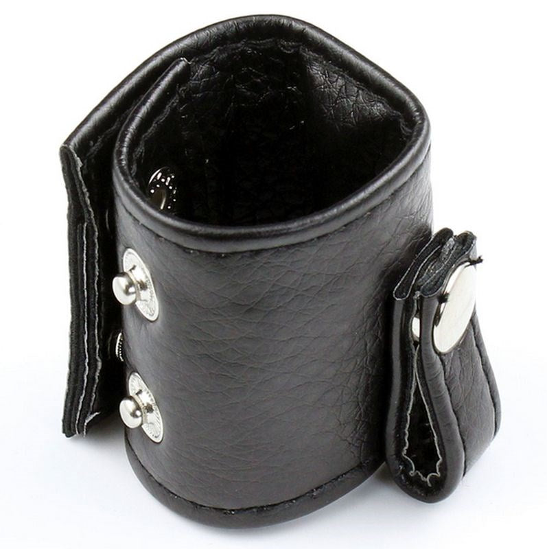 Leather Ball Stretcher with One Snap Solo Fit Options - - Ball And Cock Toys