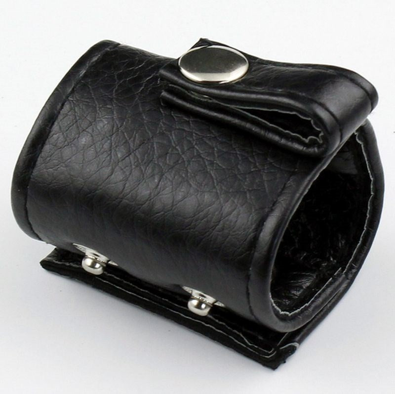 Leather Ball Stretcher with One Snap Solo Fit Options - - Ball And Cock Toys