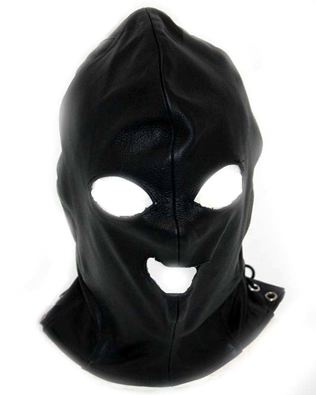 Leather Executioner Bondage Hood Last Longer Rings - - Bondage Hoods