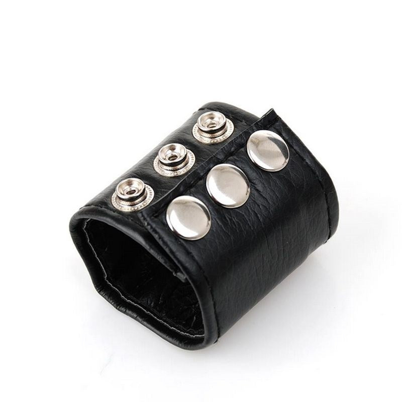 Leather Lined Ball Stretcher Easy Fit Gear - - Ball And Cock Toys