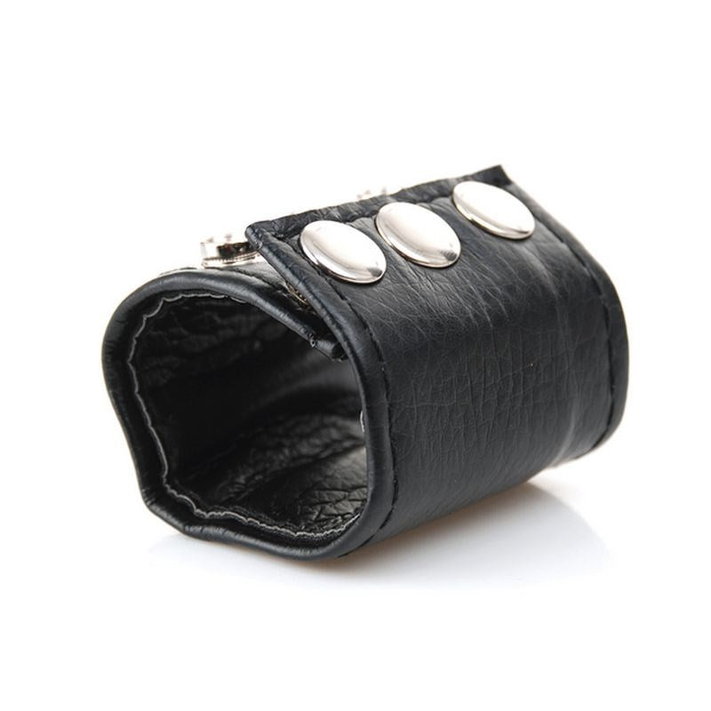 Leather Lined Ball Stretcher Easy Fit Gear - - Ball And Cock Toys
