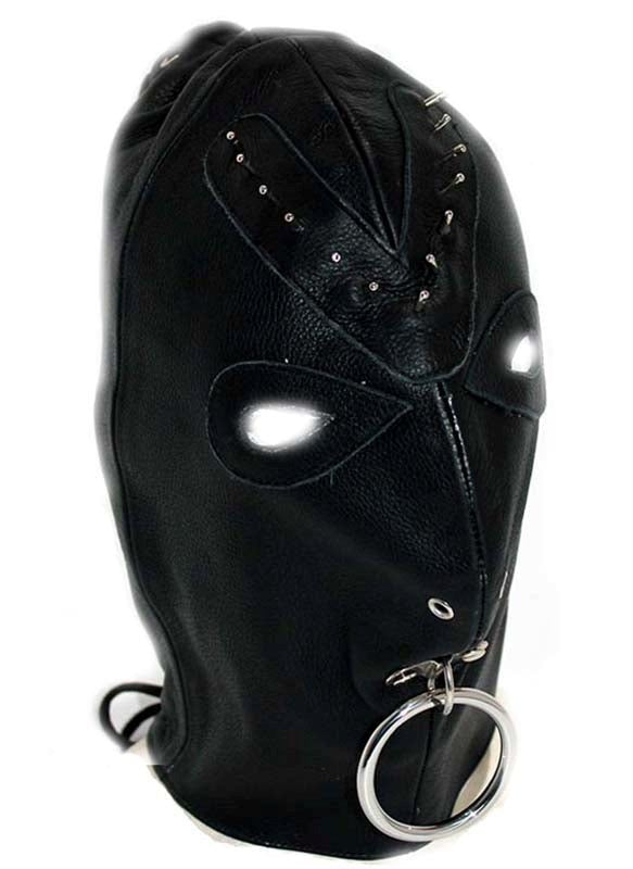 Leather Spiked Devil Hood Slide Into Pleasure - - Bondage Hoods