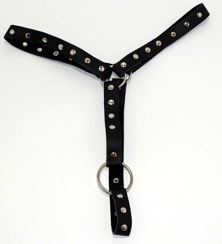 Leather Waist Harness with Cockring Get More Naughty Fun - - Cuffs And Restraints