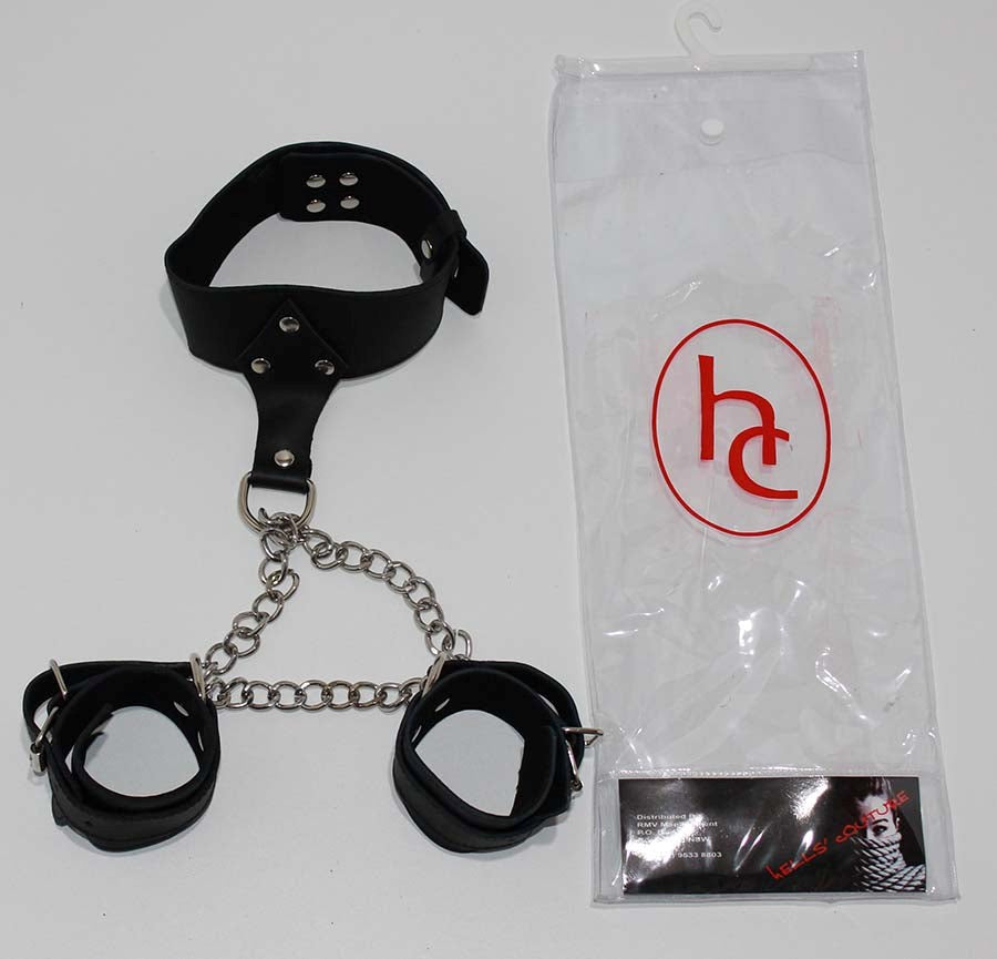 LeatherMarket Restraint Set Black For Edging Control - - Cuffs And Restraints
