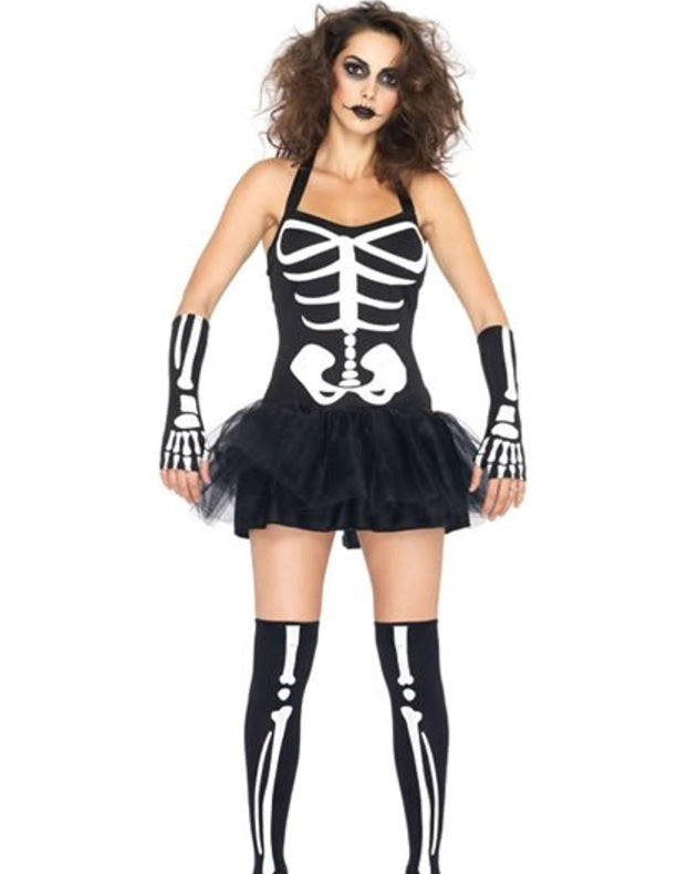 Leg Avenue Luminous Bone Tutu Dress Captivating Skeleton Ensemble - - Fancy Dress Ups