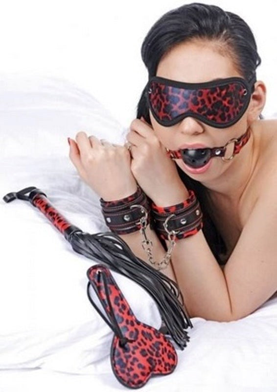 Leopard Bondage Starter Kit 6 piece The Cock Kit Shop - - Bondage Kits