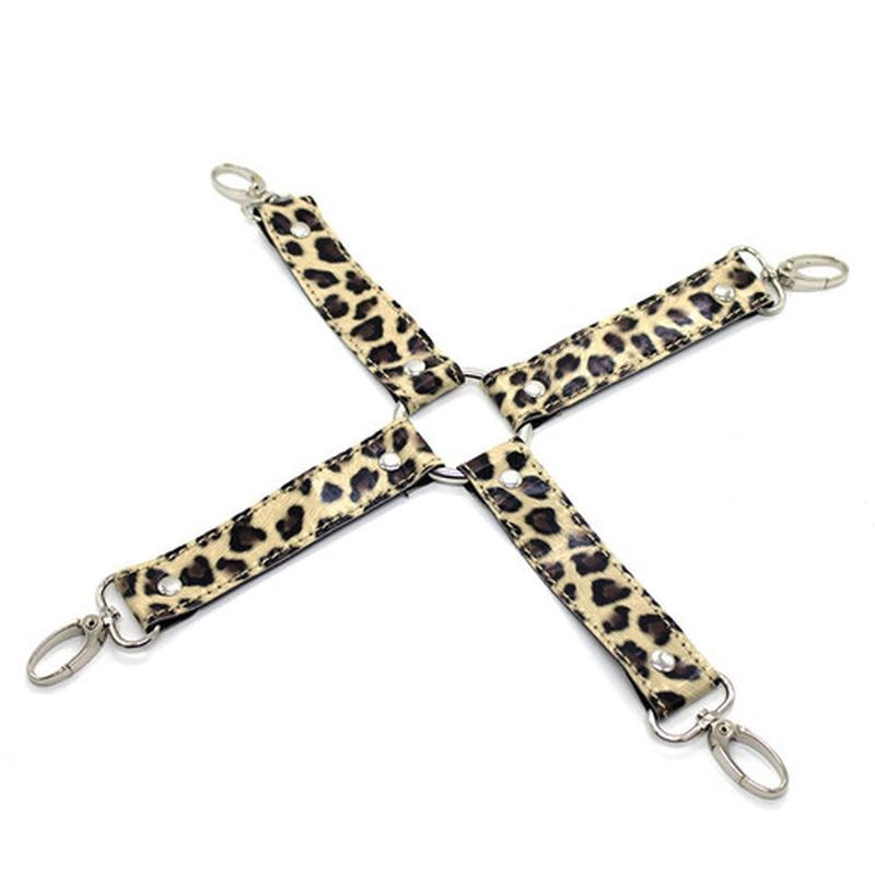 Leopard Print 10 Piece Bondage Kit Top Cock Fittings - - Bondage Kits