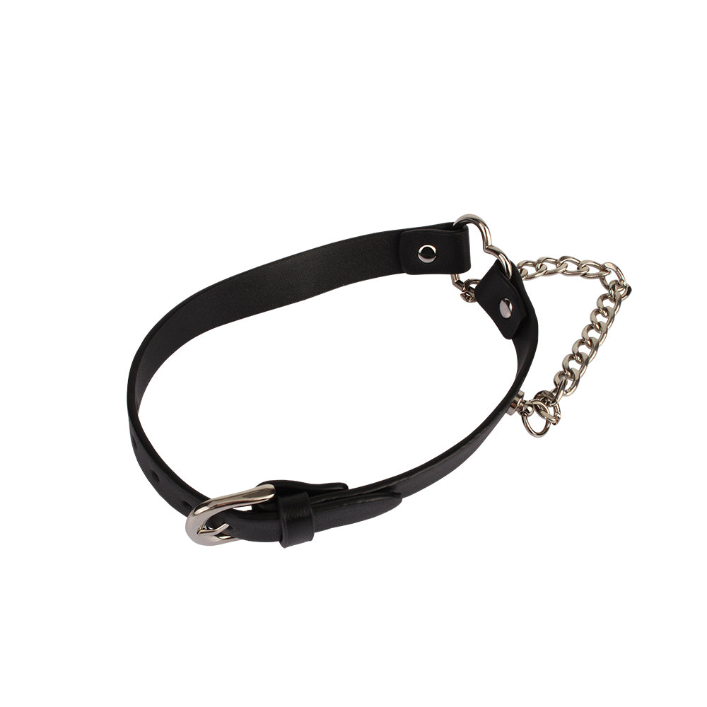 Chisa Fetish Play Heart Collar with a Chain - - Collars and Leads