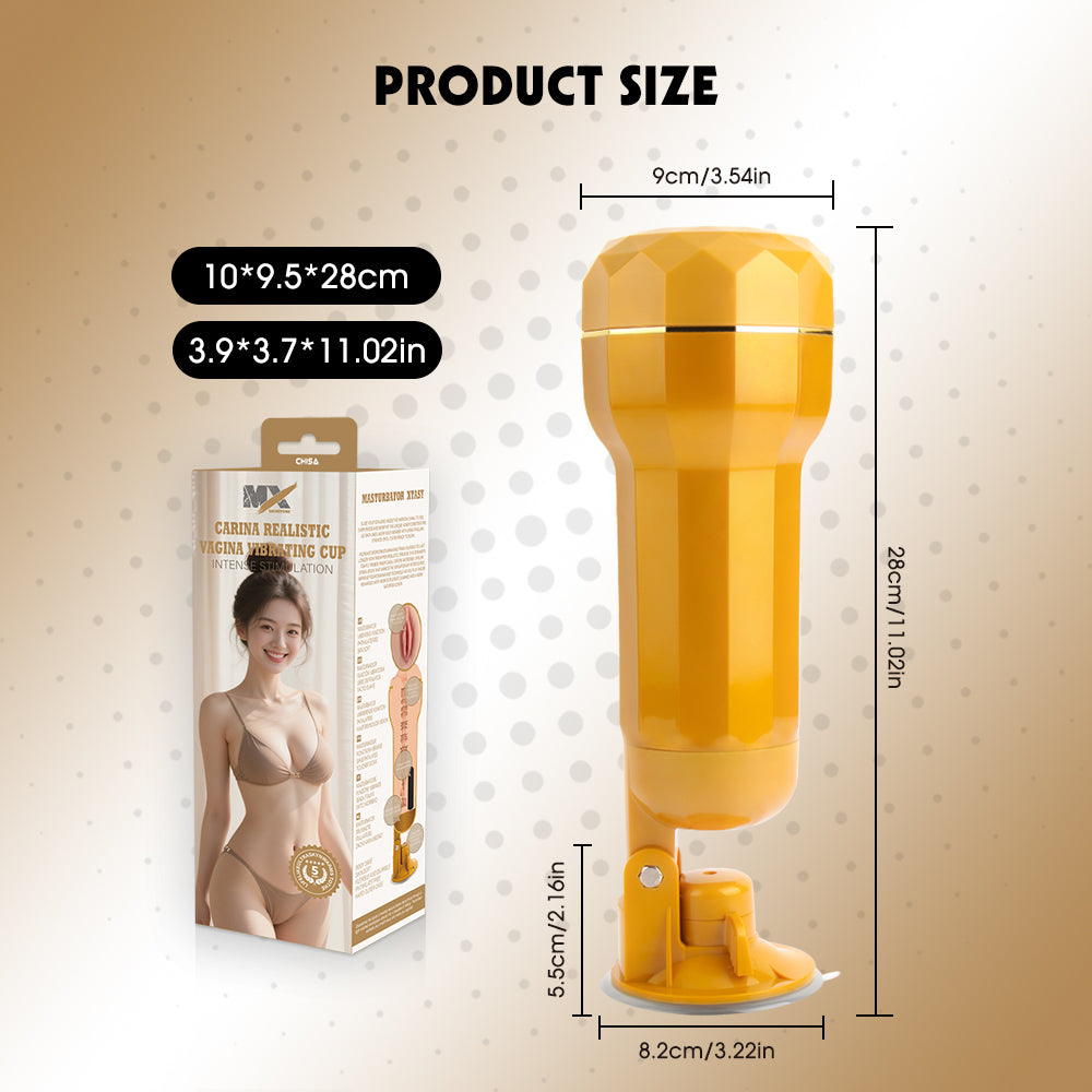 Chisa Carina Realistic Vagina Vibrating Cup - - Masturbators and Strokers