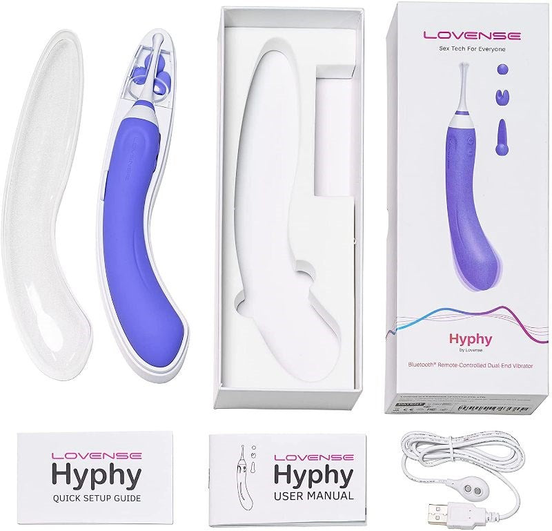 Lovense Hyphy Bluetooth Dual End G Spot Vibrator with App Control - - Clit Ticklers and Pulsators