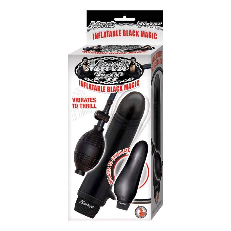 Nasstoys Mack Tuff Inflatable Black Magic Inflatable Vibrating Dildo - - Inflatable Dildos and Vibrators