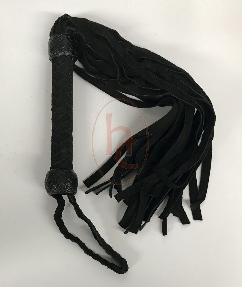 Madames Suede Flogger With Wrist Loop Dom Gear Online - - Whips And Crops
