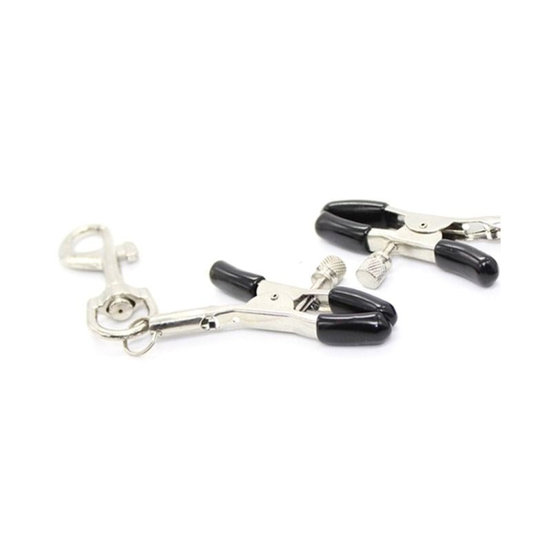 BDStyle Metal Nipple Clamp With Leash Clips Adjustable Pressure Control - - Breast and Nipple Toys