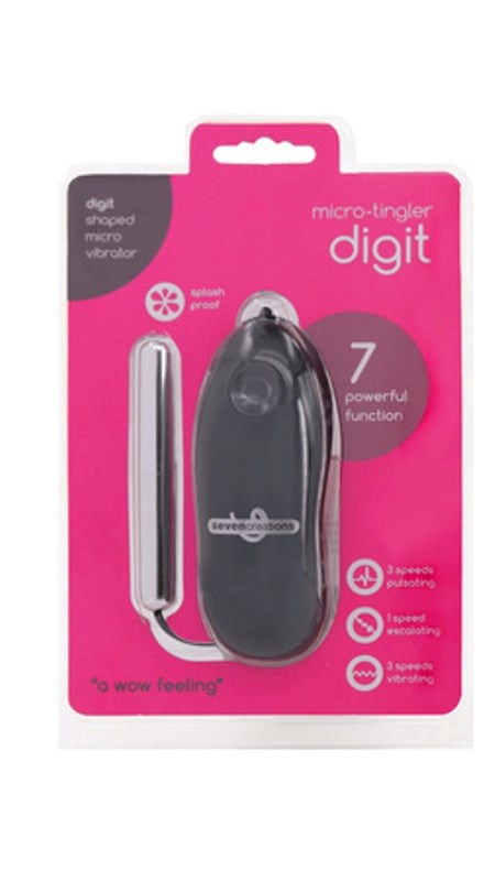 Seven Creations Micro Tingler Digit 7 Function Vibrator Remote Control - - Bullet Vibrators