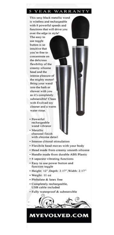 Evolved Mighty Metallic Pleasure Wand - 5-Year Warranty - - Body Wands
