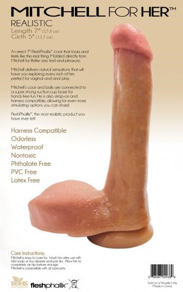 C1R Releasing Mitchell for Her Genuine Cast Dildo with Suction Cup Base - - Realistic Dildos
