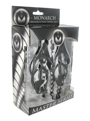 XR Brands Monarch Noir Nipple Vice Black Premium Stainless Steel Clamp - - Breast and Nipple Toys