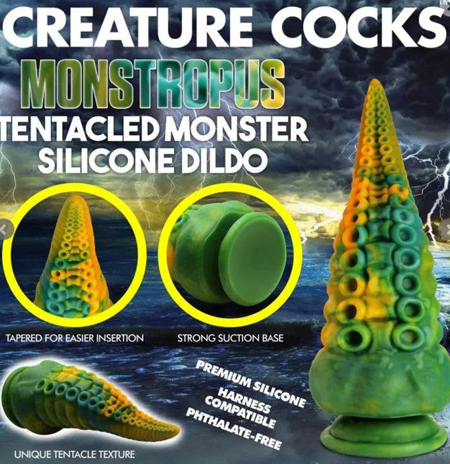 XR Brands Monstropus Tentacled Monster Silicone Dildo Fantasy Tentacle - - Non-Realistic Dildos