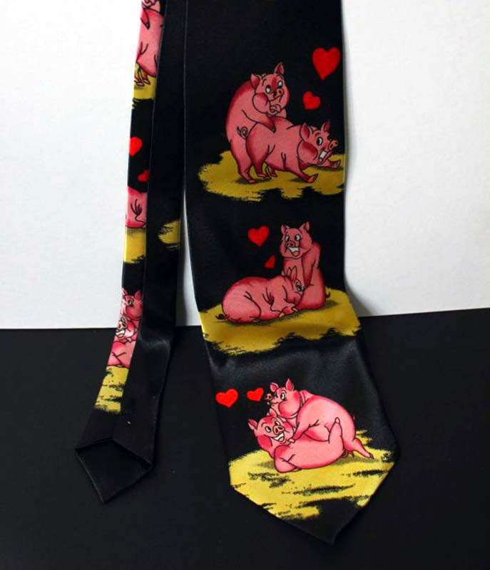 Hua Novelties Naughty Pig Neck Tie Conversation Starter Accessory - - Fancy Dress Ups