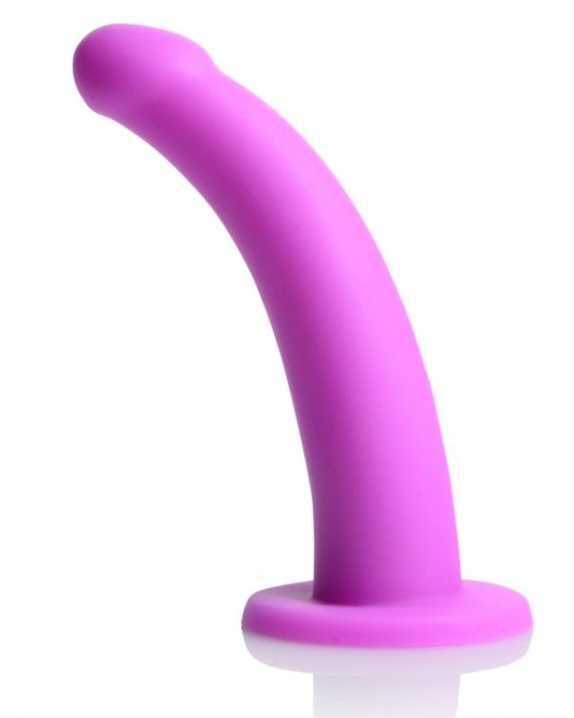 XR Brands Navigator Silicone G Spot Dildo with Harness Curved Design - - Strap On Sextoys