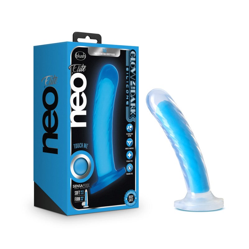 Blush Novelties Neo Elite Glow Tao 7 Inch Dual Density Silicone Dildo - - Realistic Dildos