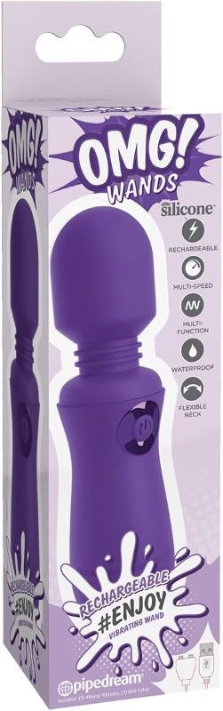 Pipedream OMG! Wands #Enjoy Rechargeable Body Wand Purple - - Body Wands