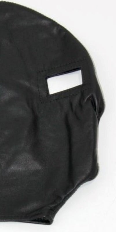 Open Eyed BDSM Hood Faux Leather Max Stamina Support - - Bondage Hoods