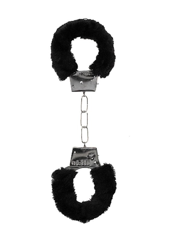 Shots Toys Lightweight Fur Lined Steel Cuffs with Easy Release Button - - Cuffs and Restraints
