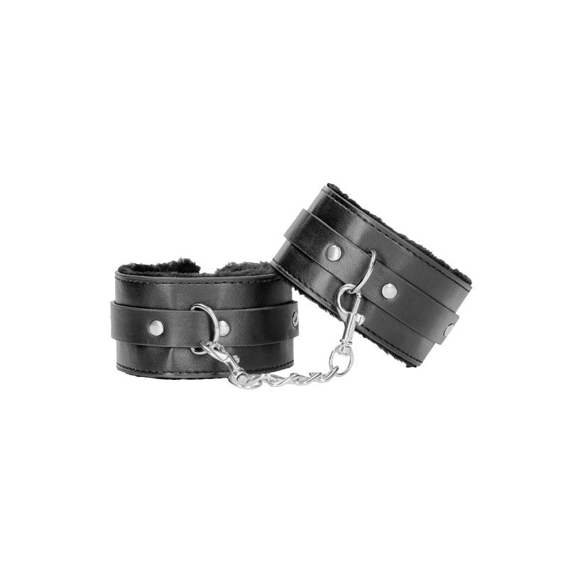 Shots Toys OUCH! BW Plush Bonded Leather Ankle Cuffs Premium Restraint - - Cuffs and Restraints