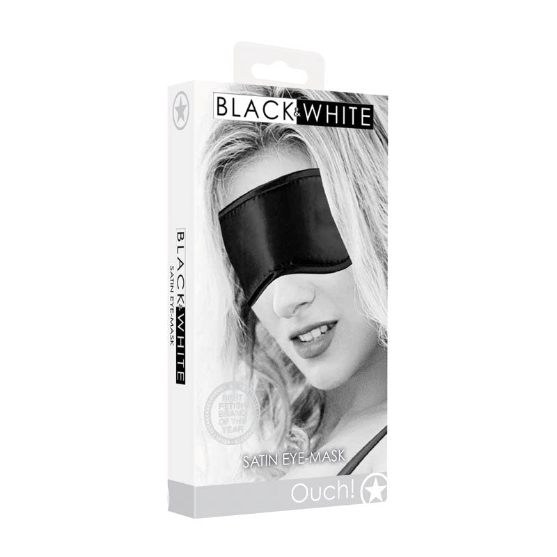 Shots Toys OUCH! BW Satin Eye Mask Premium Satin Sensory Deprivation - - Masks And Blindfolds