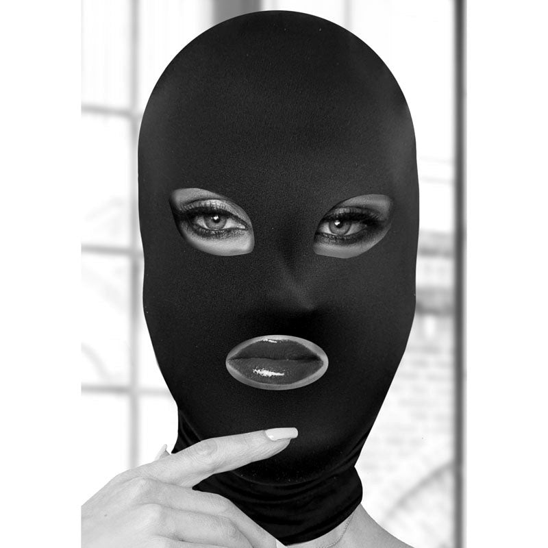 Shots Toys OUCH! BW Subversion Mask With Open Mouth for Sensory Deprivation - - Masks And Blindfolds