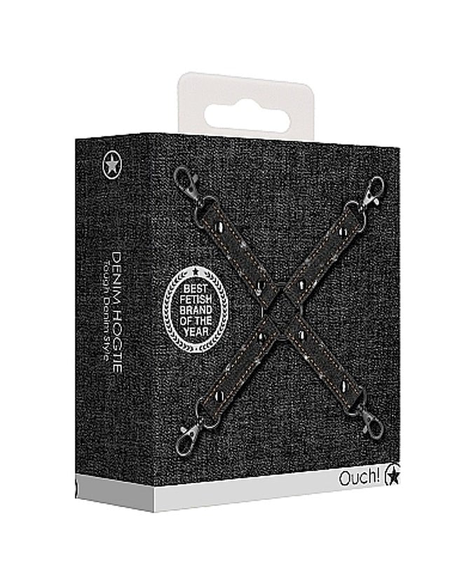 OUCH! Denim Hogtie - Black Stamina Training Toy - - Cuffs And Restraints