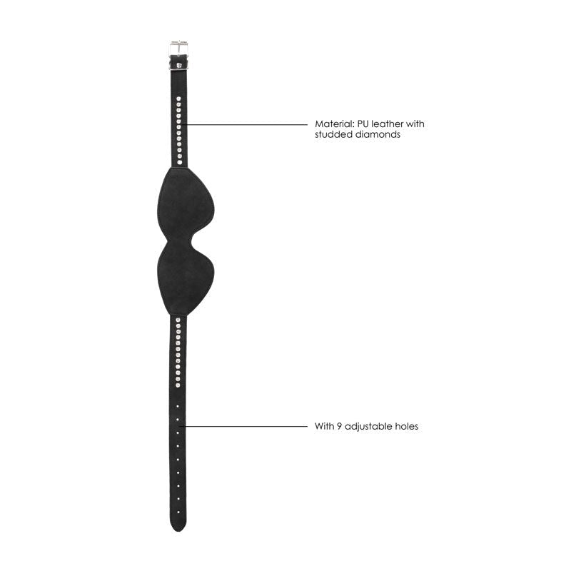 Shots Toys OUCH! Diamond Studded Eye Mask Premium BDSM Blindfold - - Masks And Blindfolds