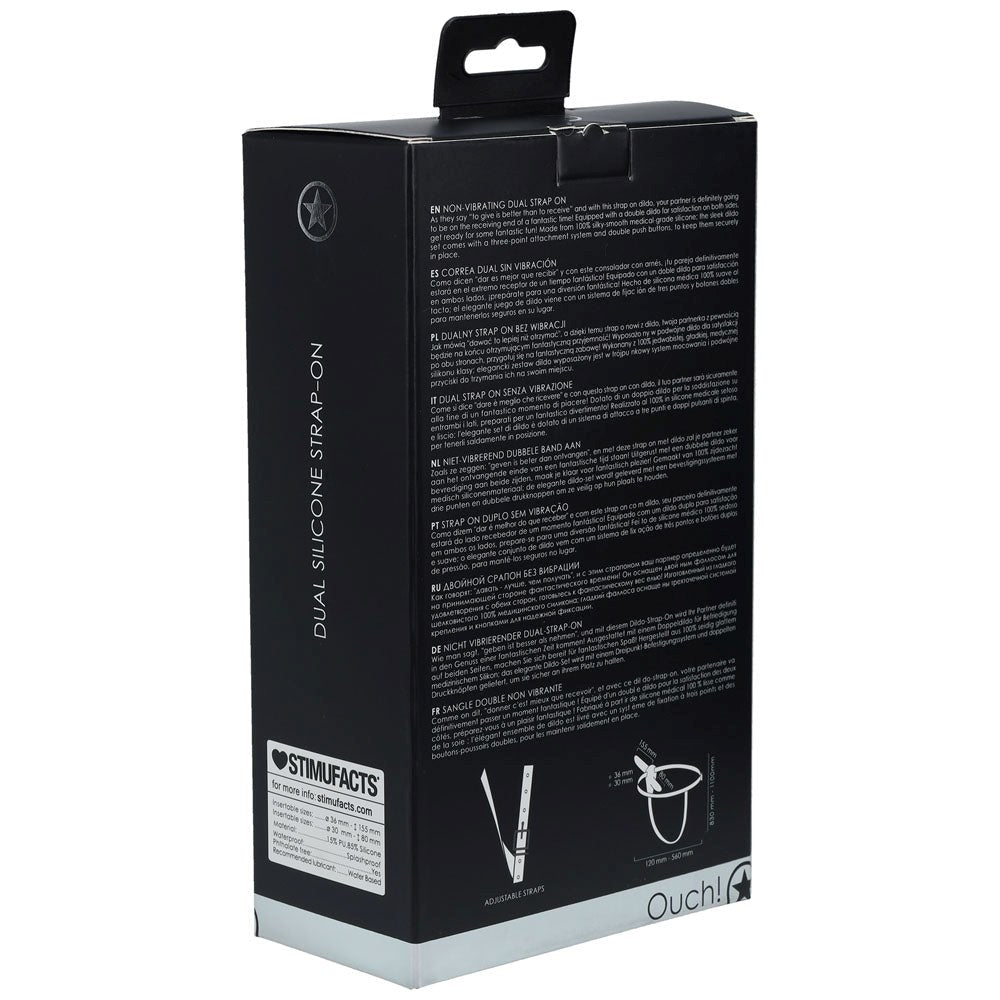 Shots Toys OUCH! Dual Silicone Strap On Double Ended Penetration Fun - - Strap On Sextoys