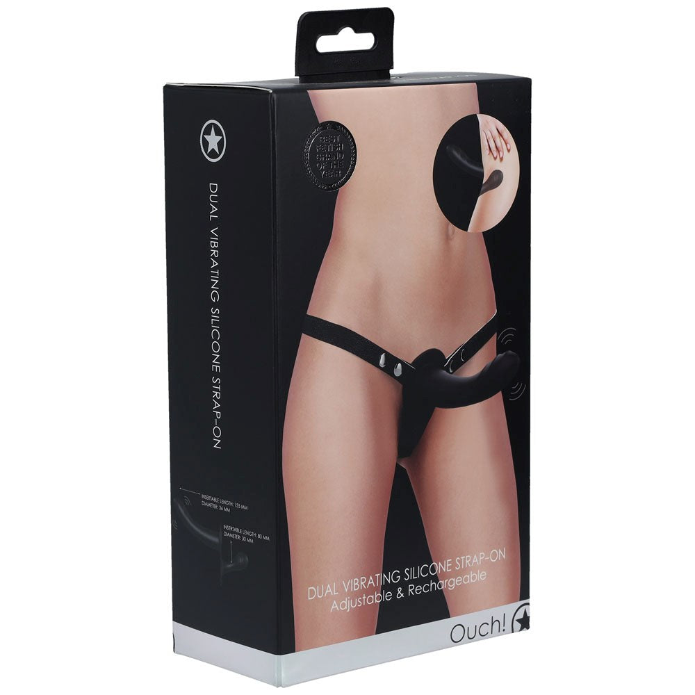 Shots Toys Dual Vibrating Strap On for Intimate Satisfaction 8 Inch - - Strap On Sextoys