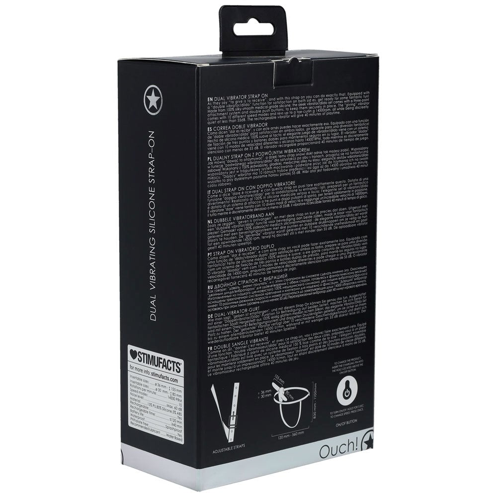 Shots Toys Dual Vibrating Strap On for Intimate Satisfaction 8 Inch - - Strap On Sextoys