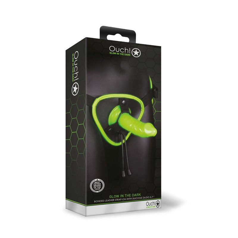 Shots Toys Luminous Intimacy OUCH! Glow up Strap on Harness Glow Dark - - Realistic Dildos