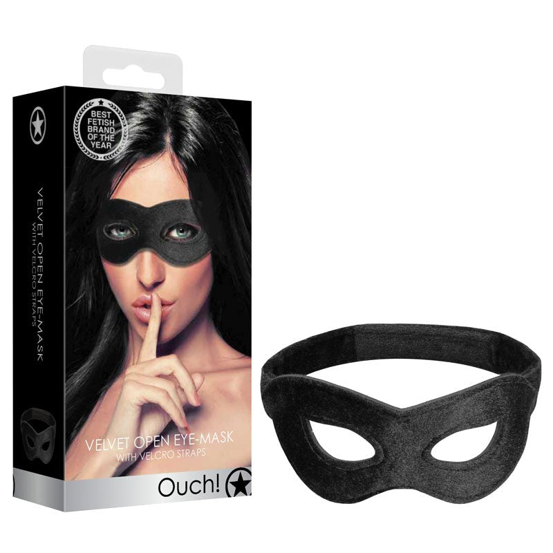 Shots Toys OUCH! Velvet & Velcro Open Eye Mask Premium Open Eye Design - - Masks And Blindfolds