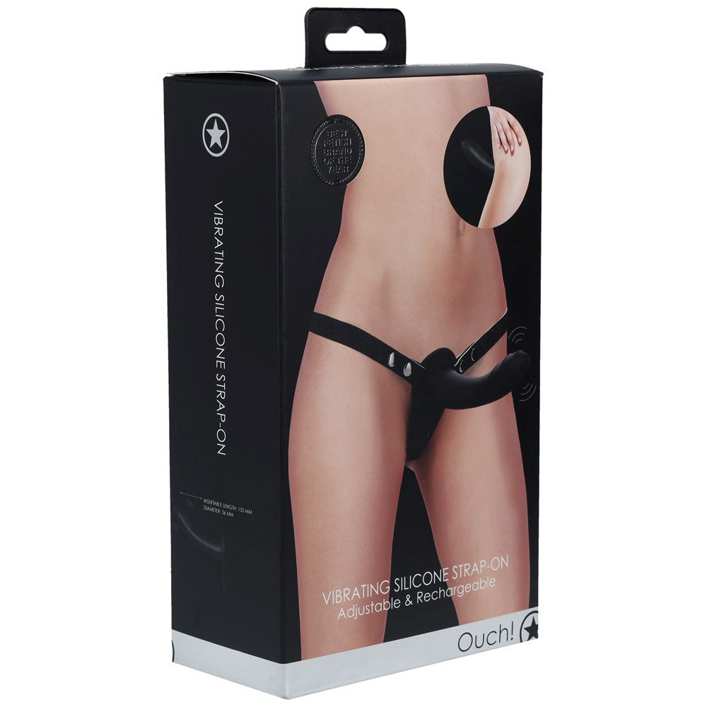 Shots Toys OUCH! Pleasure Enhancing Vibrating Silicone Strap On Multi Speed - - Strap On Sextoys
