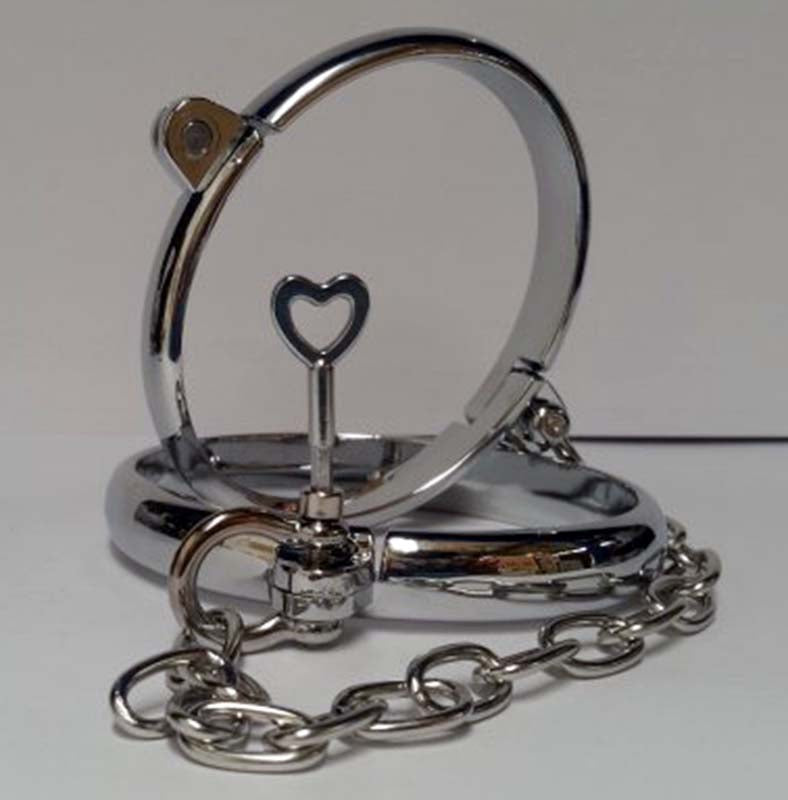 Oval Cold Steel Bondage Cuffs - - Cuffs and Restraints