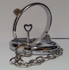 Oval Cold Steel Bondage Cuffs - - Cuffs and Restraints