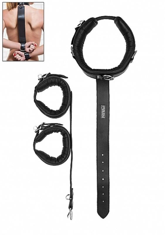 Shots Toys Pain Long Fist Mistt Quality Calf Leather Restraint System - - Cuffs and Restraints