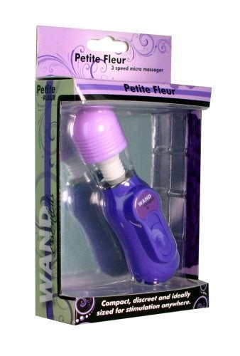 XR Brands Petite Fleur Mini Vibrating Wand Massager Compact Clitoral Vibrator - - Personal Massagers
