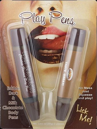 Hott Products Smooth Squeeze Chocolate Play Pens Body Safe Edible Formula - - Bachelorette and Bucks