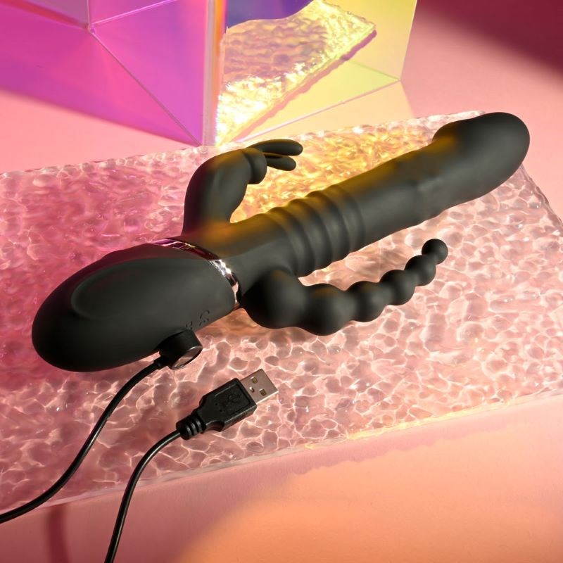 Evolved Playboy Pleasure Big Bunny Energy Triple Stimulation Rabbit Vibrator - - Rabbit Vibrators