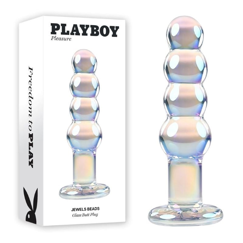Evolved Playboy Pleasure Jewels Beads Glass Anal Plug Premium Borosilicate - - Glass Sex Toys