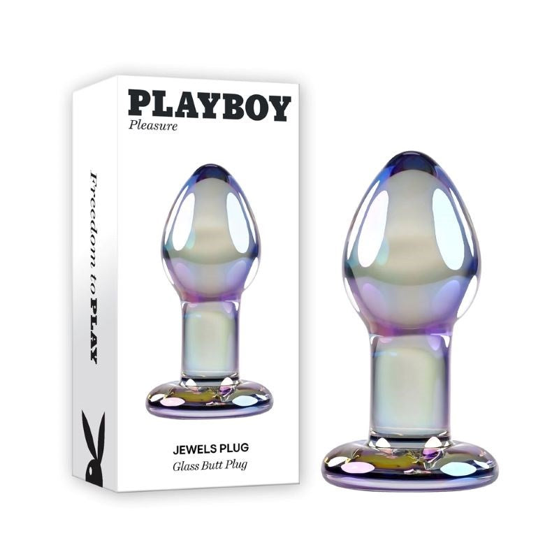 Evolved Playboy Pleasure Jewels Plug Glass Anal Plug Crystal Iridescent - - Glass Sex Toys