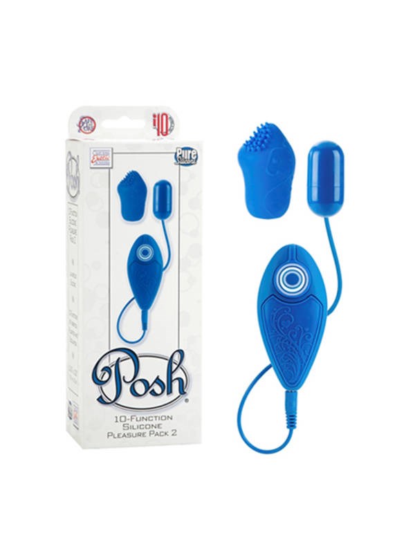 California Exotics Posh 10 Function Silicone Pleasure Pack 2 Remote Vibrator - - Love Eggs and Kegel Exercisers