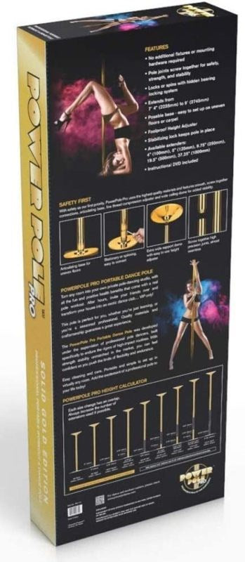 Xgen Products Power Pole Pro Gold Edition Professional Dance Fitness Pole - - Sex Swings And Slings